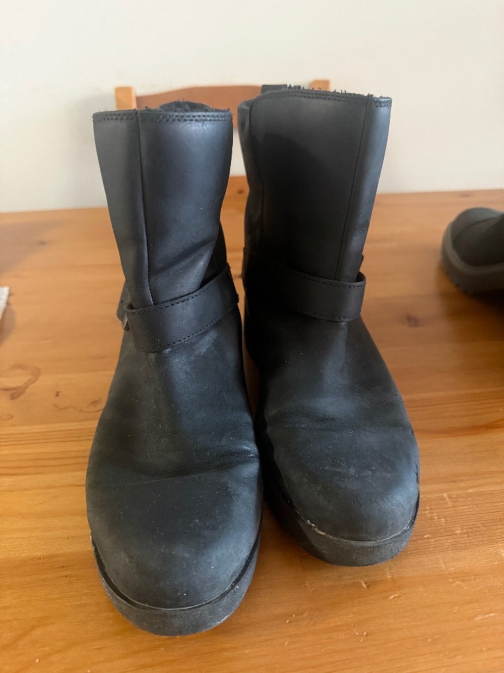 Timberland Black Leather Motorcycle Boots
